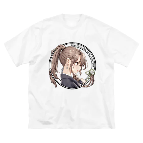 ポニーテール美少女図鑑アイコン ビッグシルエットTシャツ