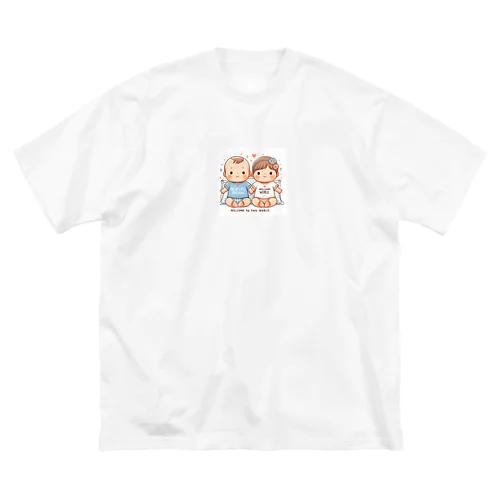 双子のキュートな赤ちゃんたち ビッグシルエットTシャツ