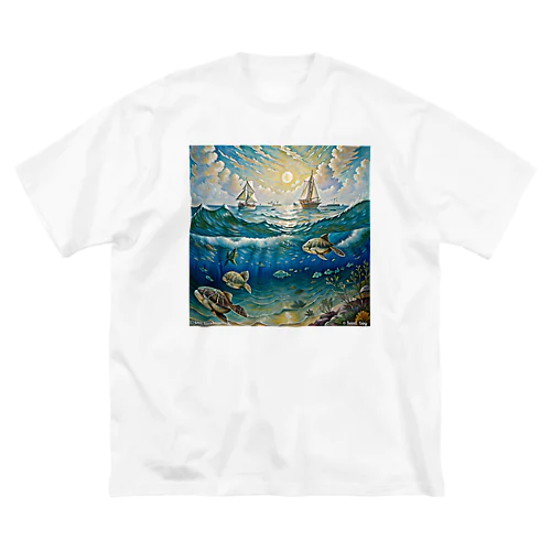 海の生き物 ビッグシルエットTシャツ