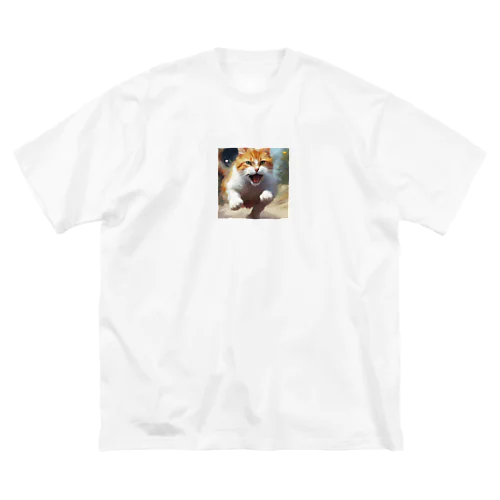 すぽーつをするねこ ビッグシルエットTシャツ