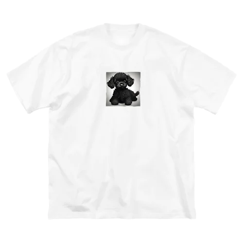 可愛い黒色トイプードルグッズ ビッグシルエットTシャツ