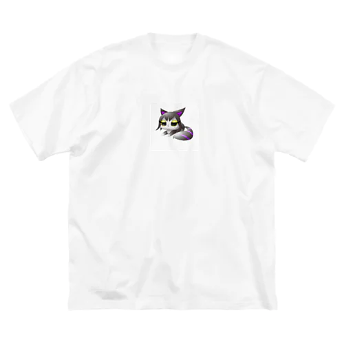 アニメ風猫 ビッグシルエットTシャツ