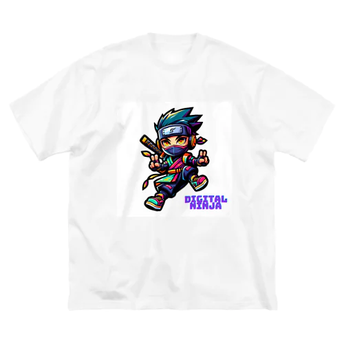 “Digital Ninja” ロゴ付き ビッグシルエットTシャツ