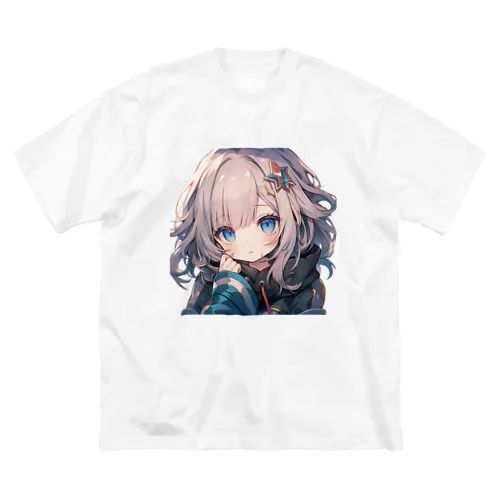 見つめる美少女 ビッグシルエットTシャツ