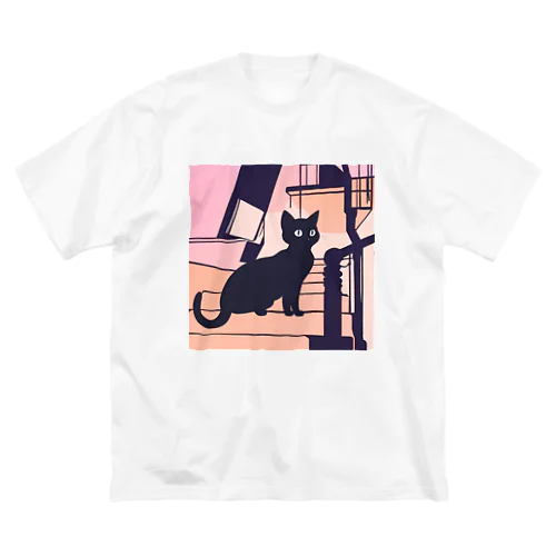 夕暮れの黒猫ちゃん Big T-Shirt