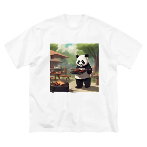 「食欲をそそるパンダが食事を運びます！」 Big T-Shirt