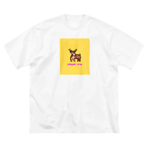 ドット絵　シカ ビッグシルエットTシャツ