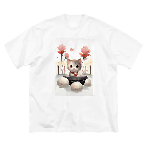 猫とお花 Big T-Shirt