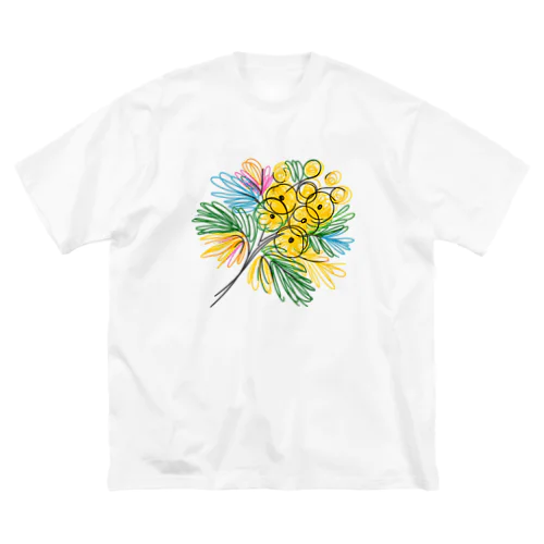 鮮やかなカラフルなミモザの花束 Big T-Shirt