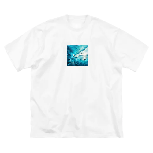 サーファーと海 ビッグシルエットTシャツ