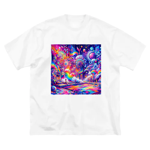 神聖リリスちゃん神殿 🌈💞29.サイケデリック宇宙バスターミナル ビッグシルエットTシャツ