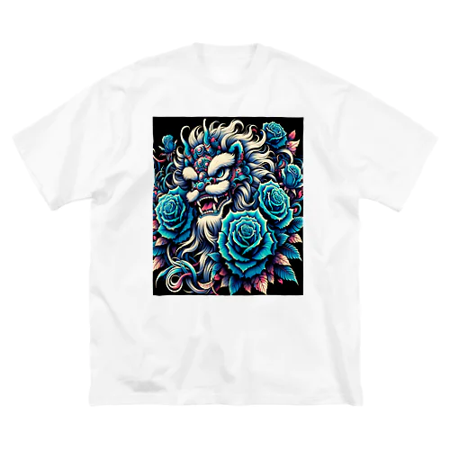 獅子舞と青い薔薇 Big T-Shirt