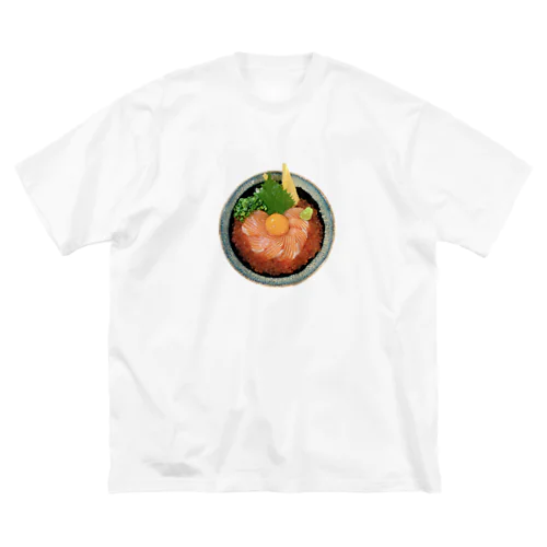 ぷりぷりサーモンいくら丼 ビッグシルエットTシャツ