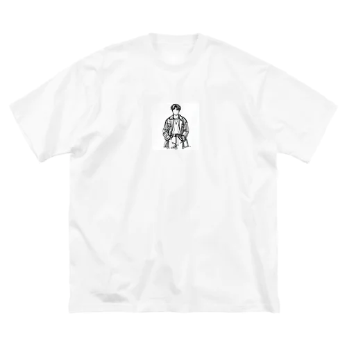 線画の人 ビッグシルエットTシャツ