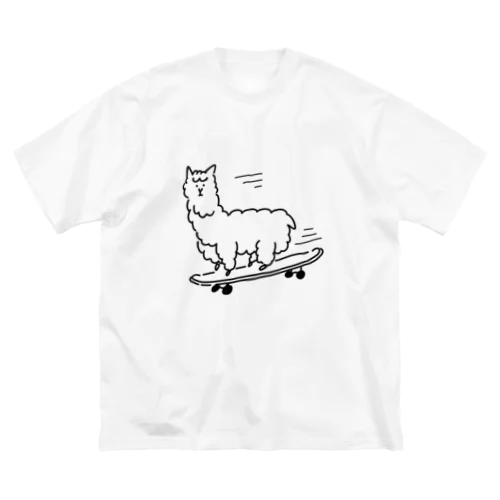 スケボーにのるアルパカ ビッグシルエットTシャツ