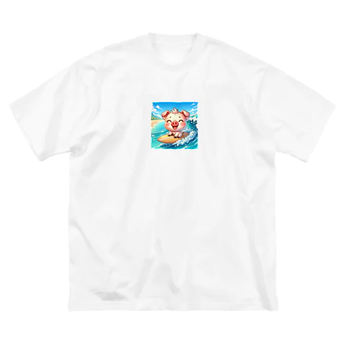 ブタ　In ハワイ ビッグシルエットTシャツ