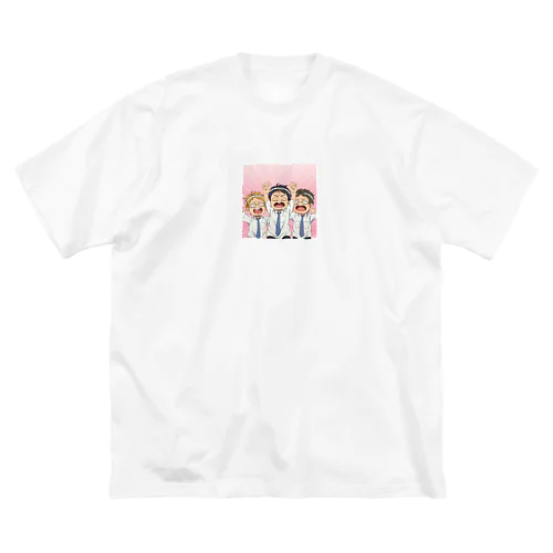 ３人でバンザイする＠サラリーマン ビッグシルエットTシャツ