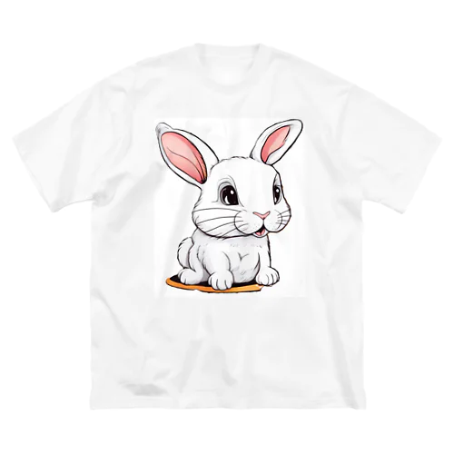 うさぎ白 ビッグシルエットTシャツ