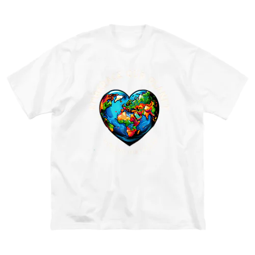 地球の日　Earth day 地球　ハート　ブルー Big T-Shirt