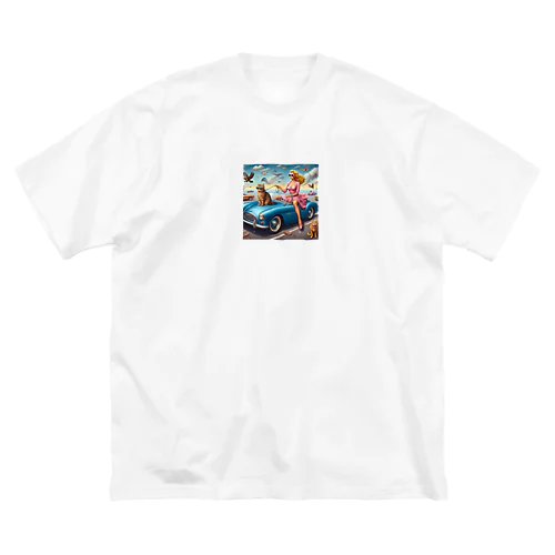 ドライブにゃんこチャン Big T-Shirt