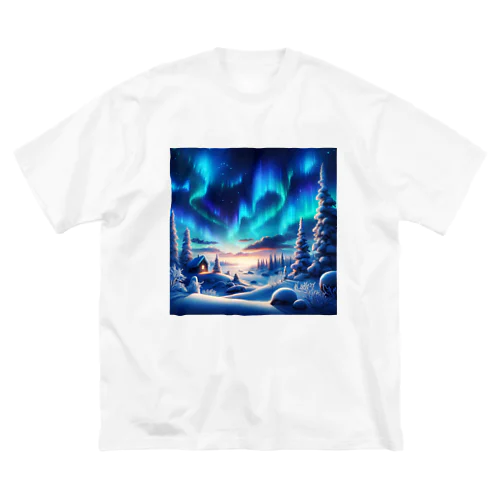 オーロラのある風景 ビッグシルエットTシャツ