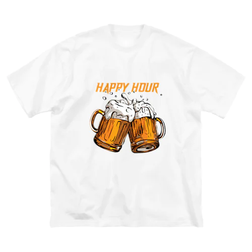 ビールでハッピー ビッグシルエットTシャツ
