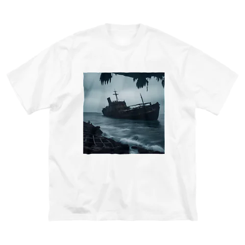 暗黒の海に浮かぶ腐敗した船の墓場 Big T-Shirt