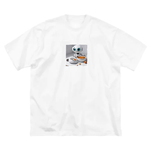 ごはん食べてるロボ ビッグシルエットTシャツ