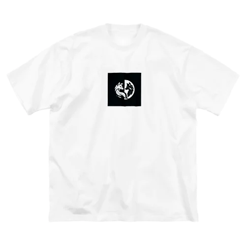 白狐と黒狼 - 調和 ビッグシルエットTシャツ