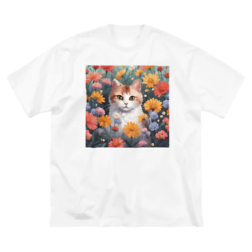 ロココFLOWERキャットコスモス ビッグシルエットTシャツ