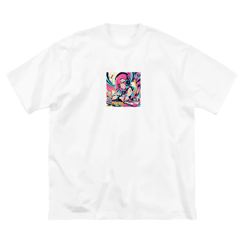 ヒップホップDJガール♪ ビッグシルエットTシャツ