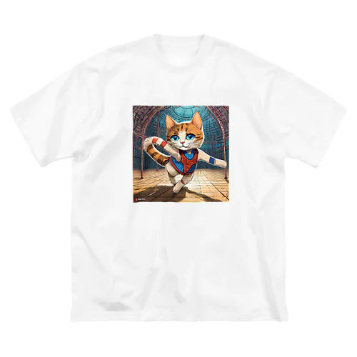 新体操する猫 ビッグシルエットTシャツ