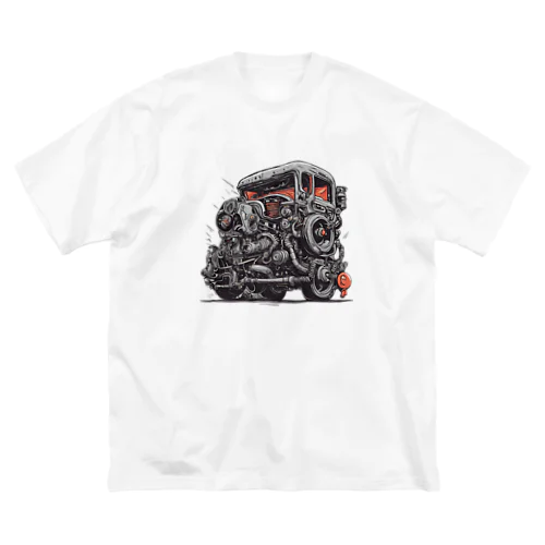 生き返ったスクラップカー ビッグシルエットTシャツ