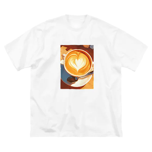 カフェラテで至福の一杯　BLUE PLUM  691 ビッグシルエットTシャツ