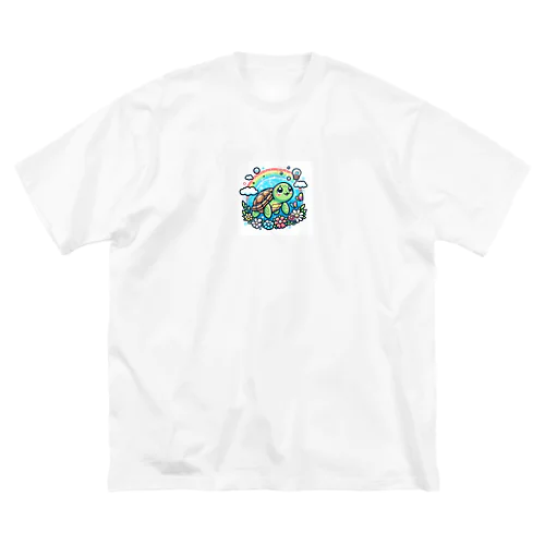 かわいいカメ ビッグシルエットTシャツ