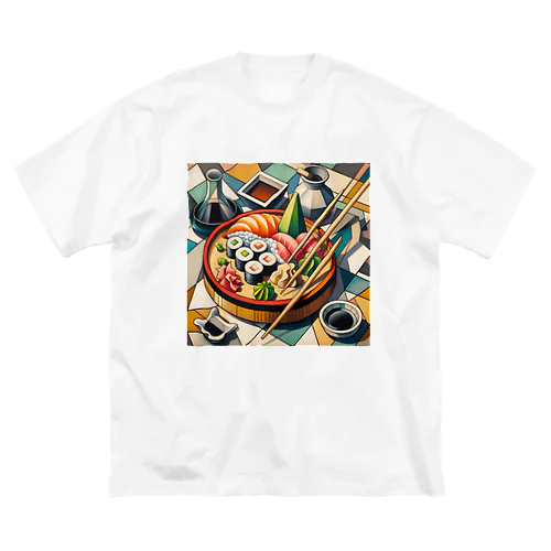 江戸前の寿司をピカソ風にアレンジ ビッグシルエットTシャツ