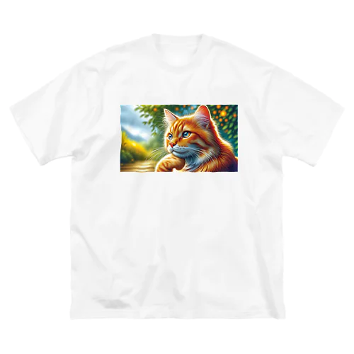 トラ猫Thinking Time ビッグシルエットTシャツ
