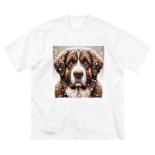 雪の中しかめっ面の犬さん Big T-Shirt