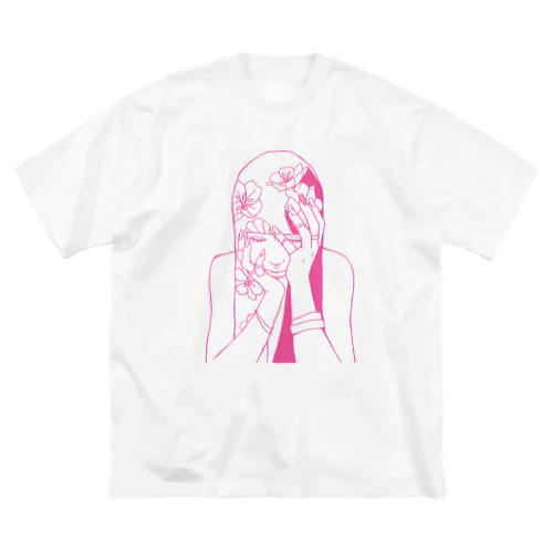 ピンク女の子ちゃん Big T-Shirt