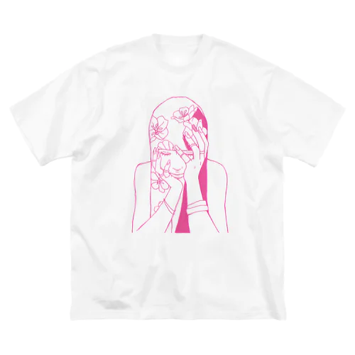 ピンク女の子ちゃん ビッグシルエットTシャツ