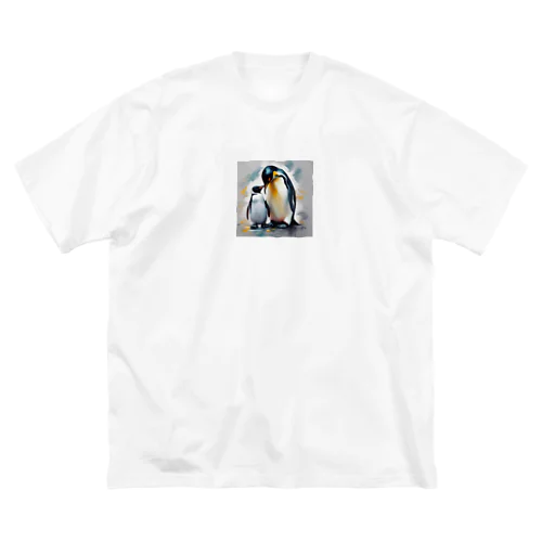 愛する家族と幸せに暮らすペンギン ビッグシルエットTシャツ