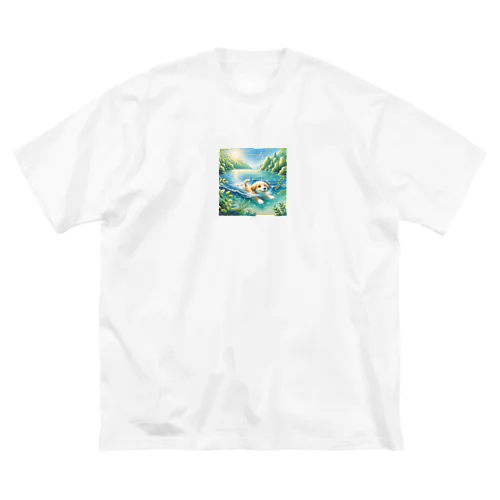 泳ぐわんこ Big T-Shirt