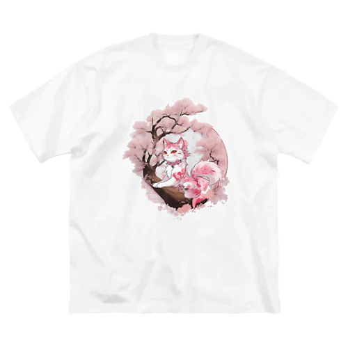 桜猫 ビッグシルエットTシャツ
