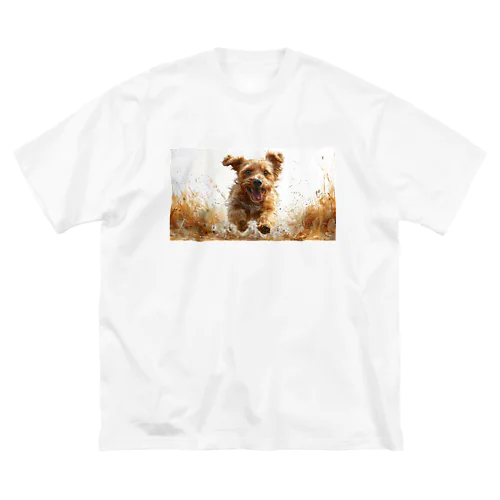 愛犬がこちらに駆け寄ってくる ビッグシルエットTシャツ