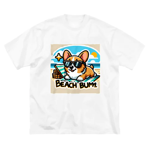 夏のおしゃれ大作戦！ピーチカラーの柴犬 ビッグシルエットTシャツ