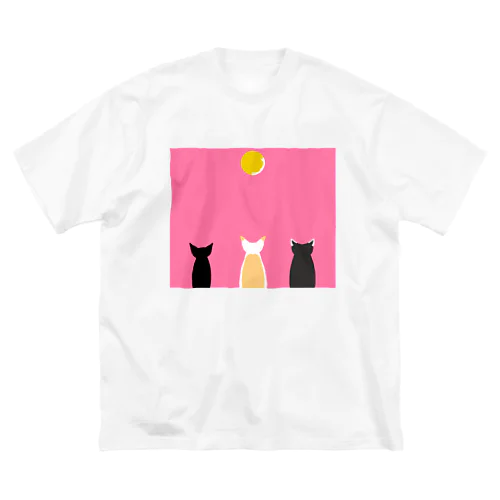 3にゃん時々月うさぎ Big T-Shirt