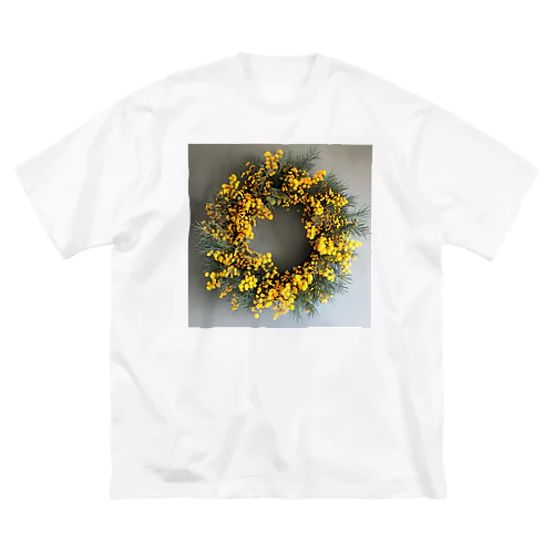 ミモザの花をりース　なでしこ1478 ビッグシルエットTシャツ