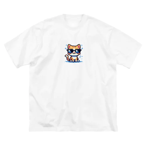 きらりんサングラスにゃんこ ビッグシルエットTシャツ