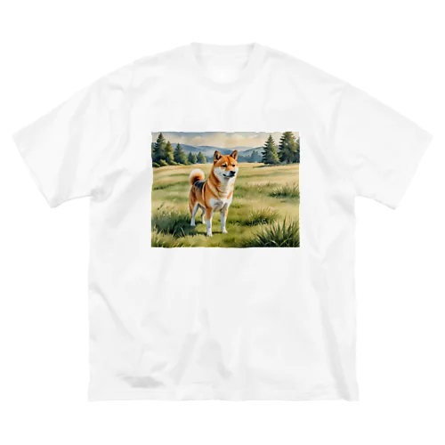 柴犬　Shiba Inu　水彩画風 Big T-Shirt