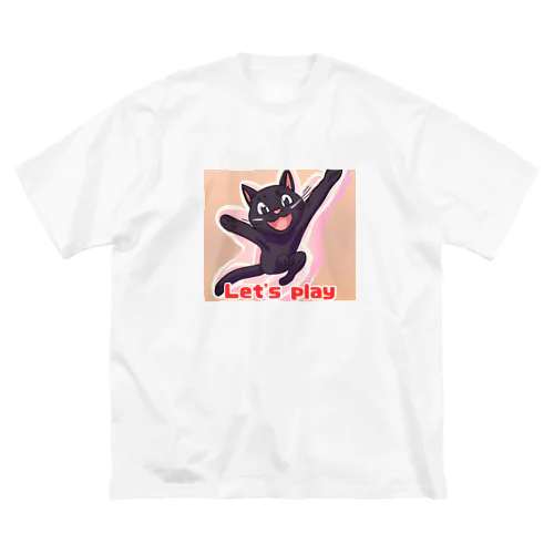 黒猫と遊ぼう！ ビッグシルエットTシャツ